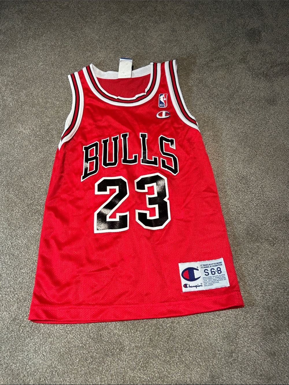 Vintage Champion Red Chicago Bulls #23 Youth Basketball Jersey